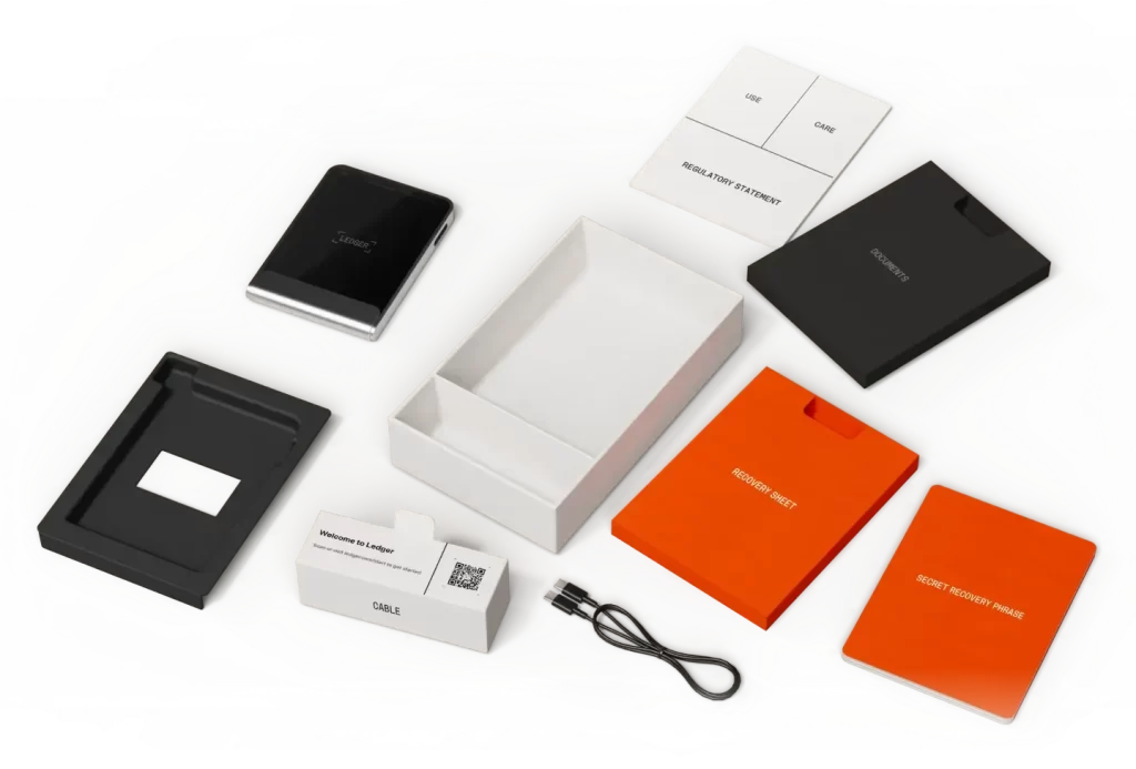لجر فلکس | Ledger Flex 4 محتویات جعبه لجر فلکس