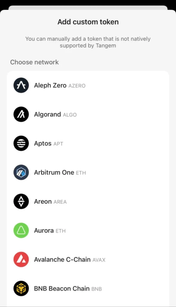 اضافه کردن توکنهای سفارشی به برنامه Tangem 5 5