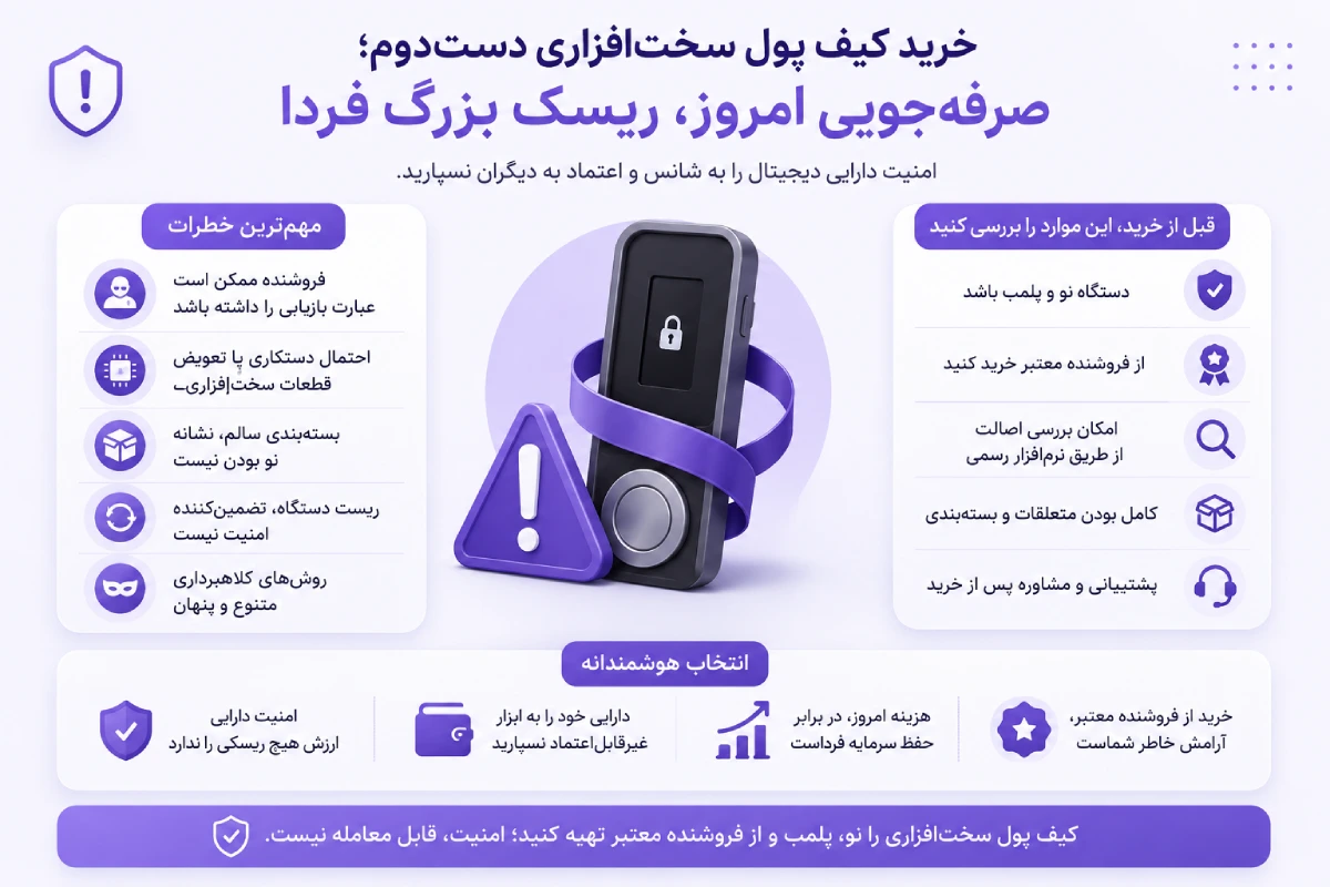 خرید کیف پول سخت افزاری دست دوم خطرناک است؟ 8 خرید کیف پول سخت افزاری دست دوم